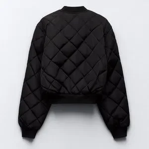 ★ZARA★ QUILTED BOMBER JACKET Zara Quilited Bomber Jacket Navy Blue Size XXL Fits Like